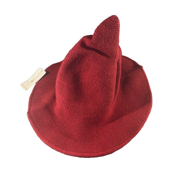 Modern Witch Hat NWT Deep Red + Moon Hair Clip Silvertone w/Stone Pendant NWOT - Picture 4 of 16